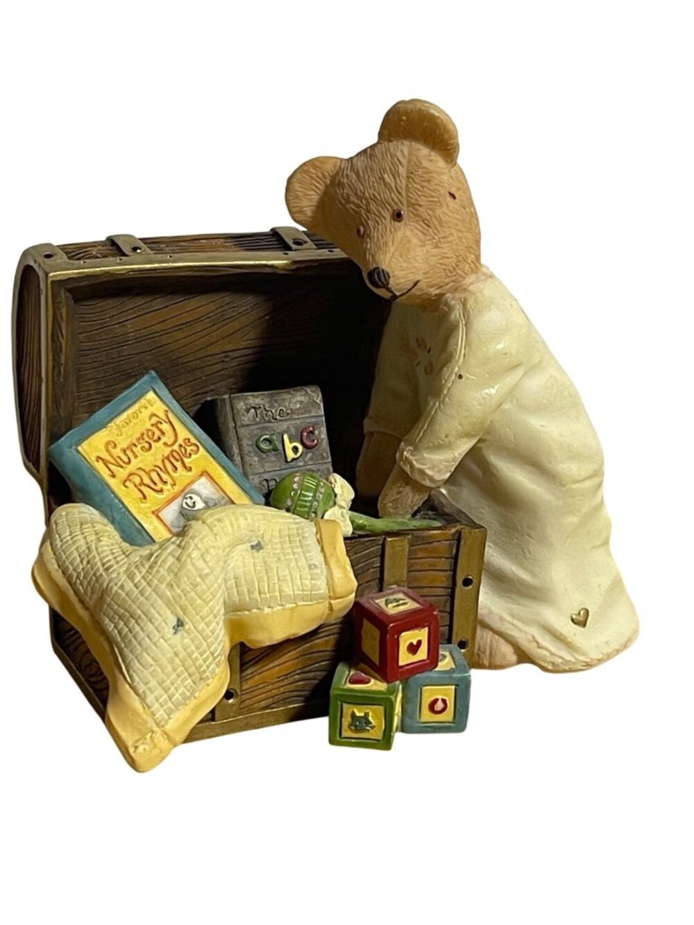 Vtg 1990 Sarahs Attic Michaud Collection Bay City Beauty Bear Trunk Figurine6640